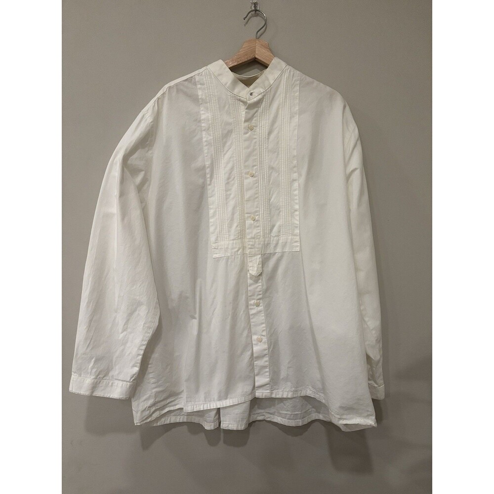 Wah Maker Men’s XL Tall Fronteir Shirt White With Untuck‎ Front Flaw